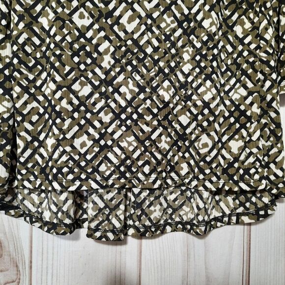 Dana Buchman Blouse Ladies Large Black Brown 3/4 sleeve classiccore - Picture 3 of 8